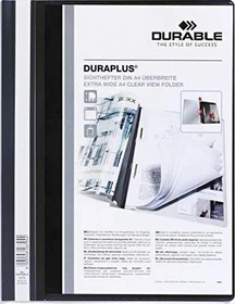 Durable Duraplus Schnellhefter, A4, schwarz/transparent, 25er-Pack