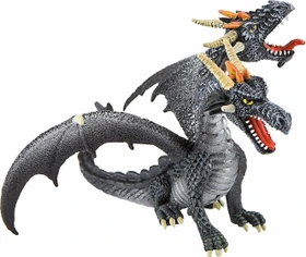 Bullyland Figurine World - Fantasy - Drache mit 2 Koepfen schwarz