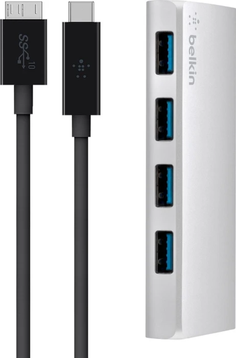 Belkin USB-Hub, 4x USB-A 3.0, USB 3.0 Micro-B [Buchse]