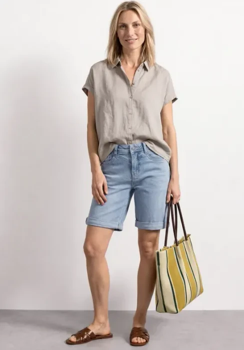 Street One Jane Bermuda Shorts mit Turn-Up Detail Jeans light blue authentic washed (Damen)