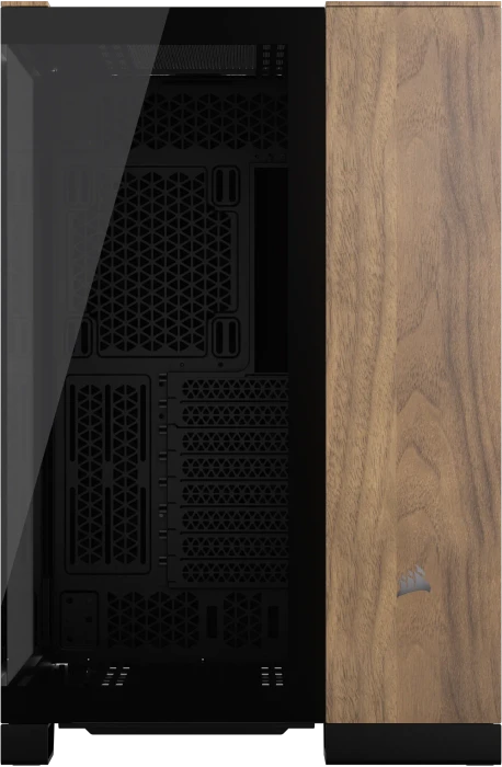 Corsair 6500X, schwarz/Walnuß, Glasfenster