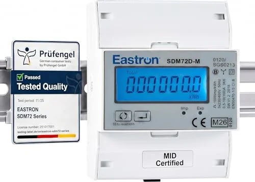 Eastron 3-Phasen Zweirichtungs-Drehstromzähler, Energie-/Stromzähler