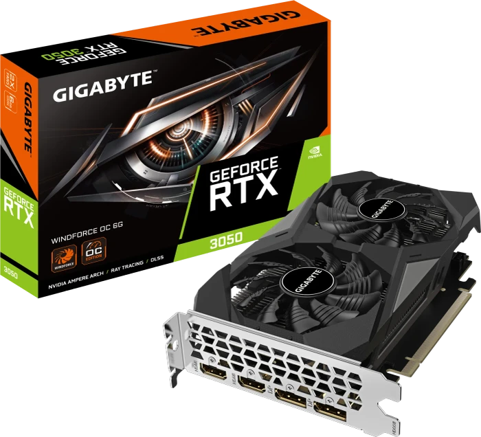GIGABYTE GeForce RTX 3050 Windforce OC 6G, 6GB GDDR6, 2x HDMI, 2x DP