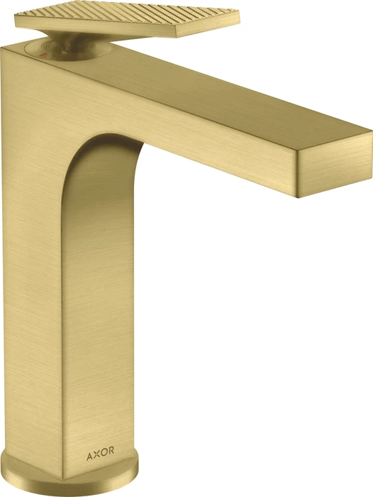 Hansgrohe Axor Citterio 160 Waschbeckenarmatur mit Hebelgriff Ablauffernbedienung und Rautenschliff brushed brass