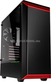 Phanteks Eclipse P300 schwarz/rot, Glasfenster