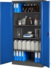 Jan Nowak C001H Flügeltürenschrank, anthrazit/blau, Aktenschrank