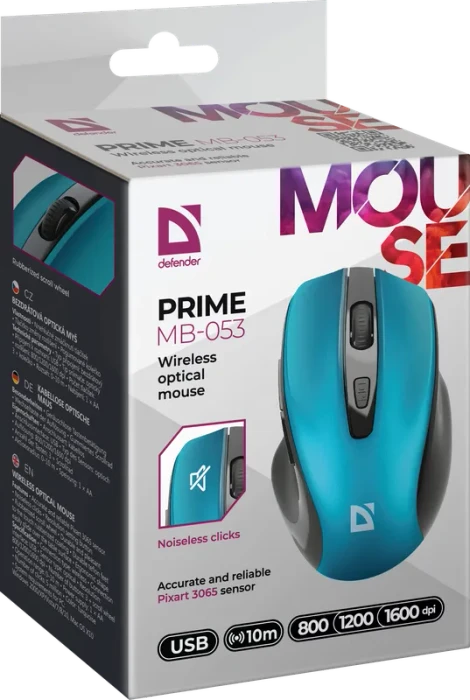 Defender Prime MB-053 Wireless Optical Mouse türkis, USB