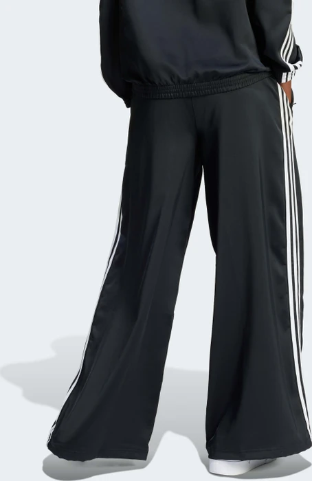 adidas Adicolor Satin Wide Leg Trainingshose lang schwarz (Damen)