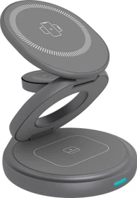 RaidSonic Icy Box IB-SH101-CH 3-in-1 Kabelloses Ladegerät grau