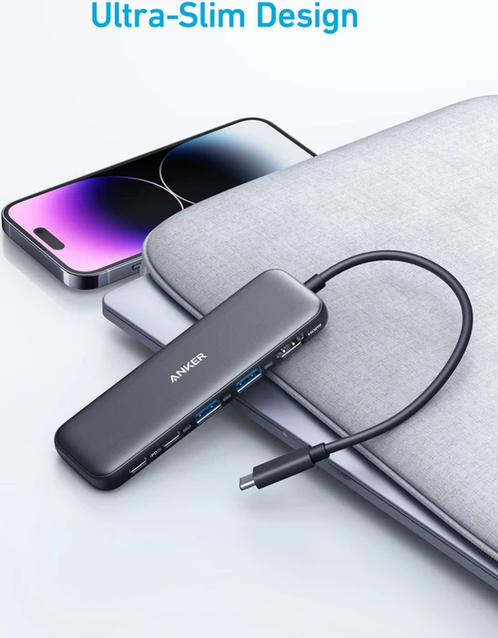 Anker 332 5-in-1 Multiport-Adapter, schwarz, USB-C 3.0 [Stecker]