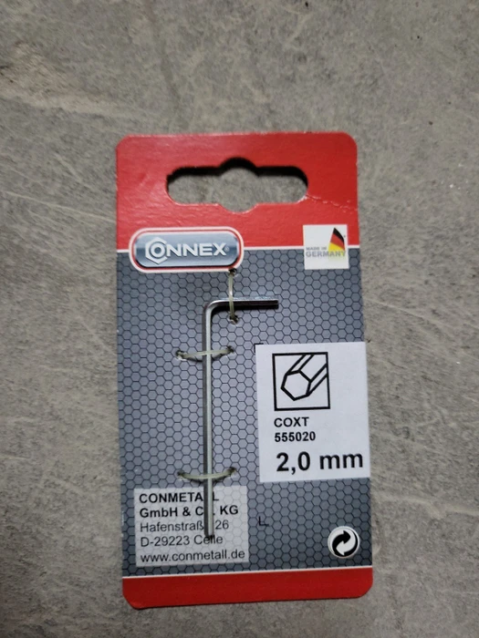 Connex COXT555020 Innensechskant Winkelschlüssel, 2mm