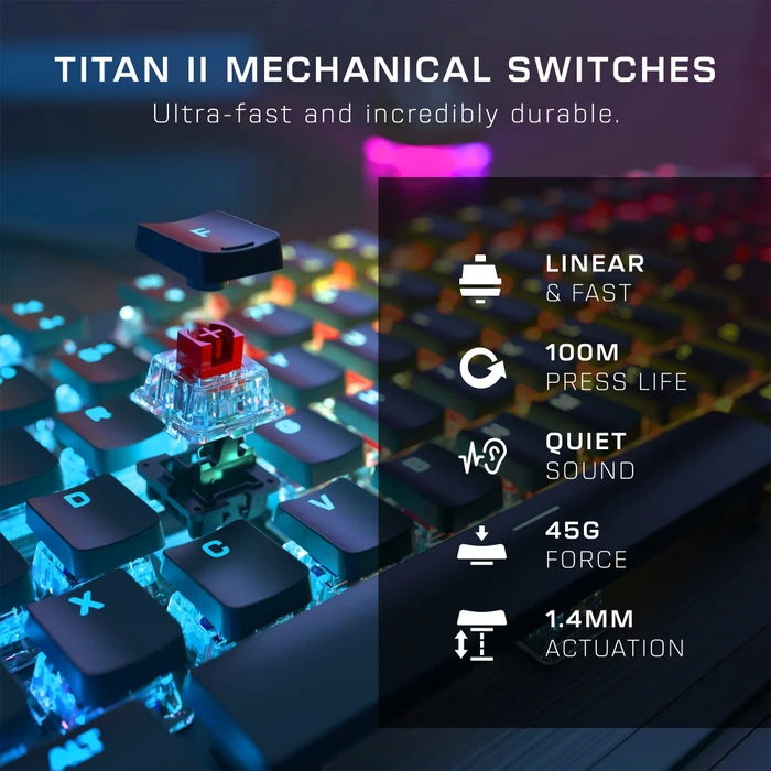 Turtle Beach Vulcan II, schwarz, LEDs RGB, TITAN II RED, USB, DE