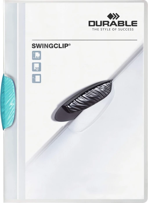 Durable Swingclip Klemmmappe, A4, mittelblau/transparent