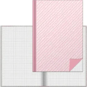RNK-Verlag Notizbuch, A5, kariert, Hardcover, rose, 96 Blatt