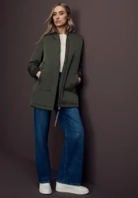 Street One Langer Blouson mit Kapuze Jacke cypress green (Damen)
