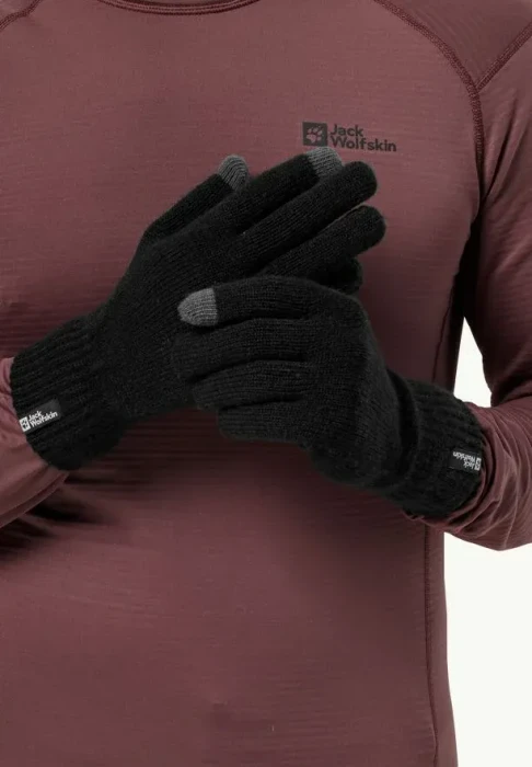 Jack Wolfskin Rib Handschuhe schwarz