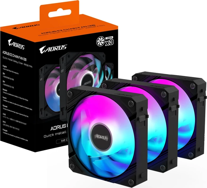 GIGABYTE AORUS EZ Chain Fan 120, schwarz, 120mm, 3er-Pack