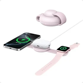 Anker MagGo kabellose Ladestation (3-in-1, Faltbares Ladepad) rosa