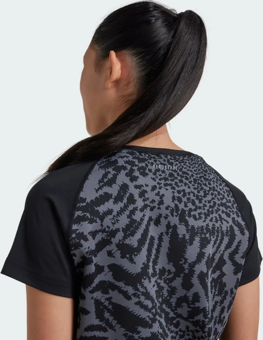 adidas Print T-Shirt kurzarm grey five/black/reflective silver (Junior)
