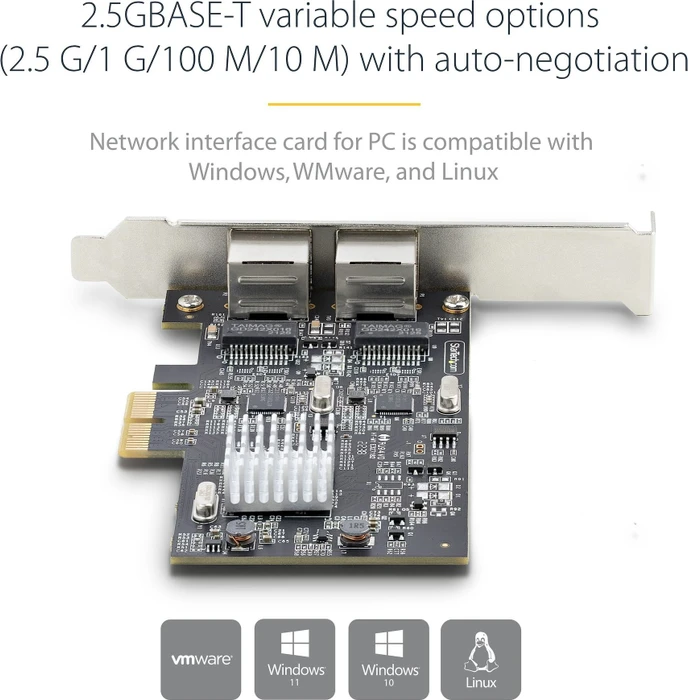 StarTech 2.5G LAN-Adapter, 2x RJ-45, PCIe 3.0 x2
