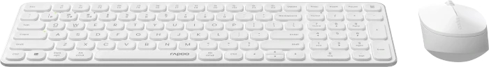 Rapoo 9310M Multi-mode Wireless Ultra-Slim Desktop Combo Set weiß, USB/Bluetooth, DE