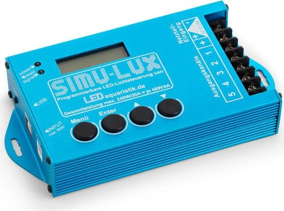 LEDaquaristik SIMU-LUX TC420, Universal 5-Kanal LED-Dimmer/Steuerung, 12-24V, 5x 4A, 240W
