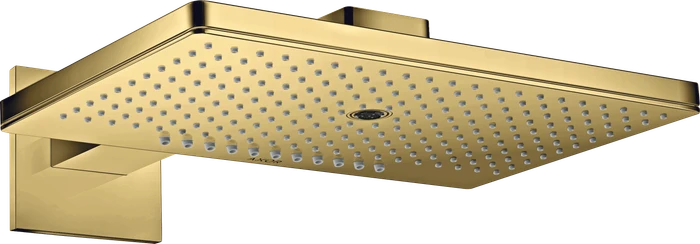 Hansgrohe Axor ShowerSolutions Kopfbrause 460/300 3jet eckig mit Brausearm polished goldoptik