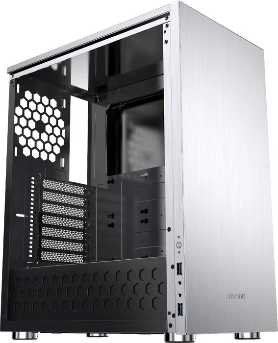 Jonsbo C5, silber, Glasfenster
