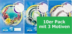 Landré Schulheft, A4, Lineatur 25, 16 Blatt, 10er-Pack