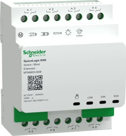 Schneider Electric SpaceLogic KNX Erweiterung Schalter/Jalousie 8-fach/4-fach, 16A/10A, 4TE REG, Schaltaktor (MTN6805-0008)