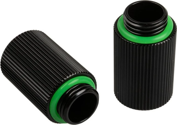 Bitspower Touchaqua Verlängerung G1/4" auf G1/4", 25mm, Glorious Black, 2er-Pack