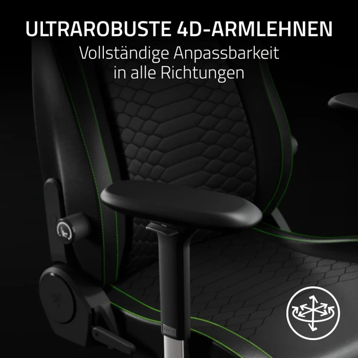 Razer Iskur V2 NewGen Gamingstuhl, schwarz/grün