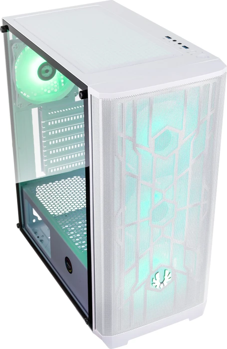 BitFenix Nova Mesh SE TG 4ARGB, weiß, inkl. 4x Lüfter, Lüfter LED RGB, Glasfenster
