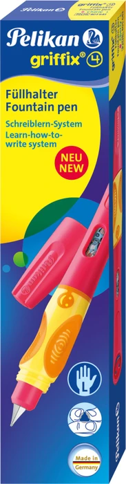 Pelikan griffix 4 cherry, linke Hand, Faltschachtel