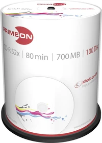 Primeon photo-on-disc CD-R 80min/700MB, 52x, 100er Spindel, printable