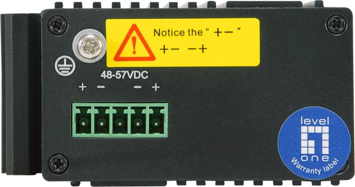 LevelOne IGP-05 Industrial Railmount Gigabit Switch, 4x RJ-45, 1x SFP, 240W PoE++