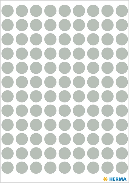 Herma Markierungspunkte 8mm grau, 5 Blatt, 10er-Pack
