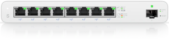 Ubiquiti UISP Switch Desktop Gigabit Managed Switch, 8x RJ-45, 1x SFP, 110W passiv PoE