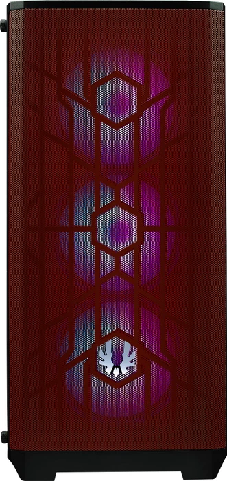 BitFenix Nova Mesh SE TG 4ARGB, schwarz/rot, inkl. 4x Lüfter, Lüfter LED RGB, Glasfenster