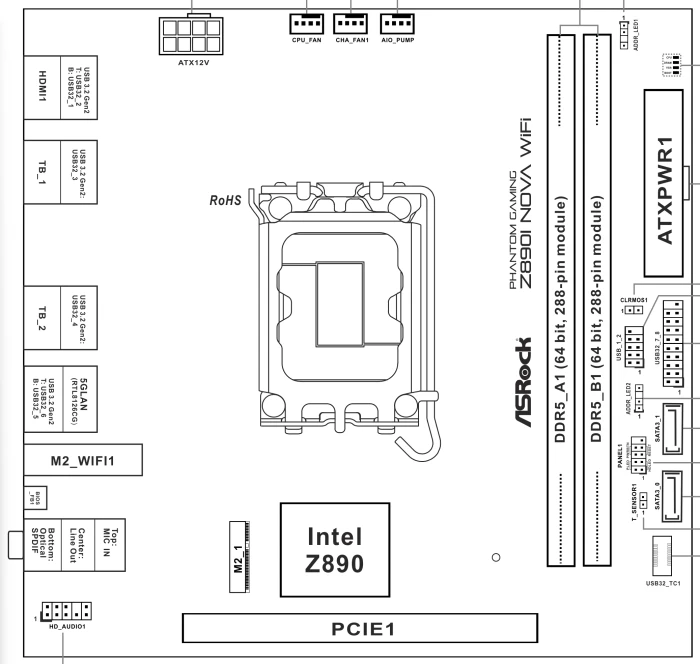 ASRock Phantom Gaming Z890I Nova WiFi (Intel 1851)