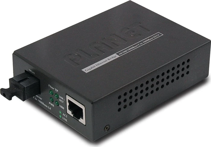 Planet GT-80x Series GT-806B60 WDM Media Converter, RJ-45, LC-Simplex SM, 1000Base-LX, Tx 1550nm, 60km