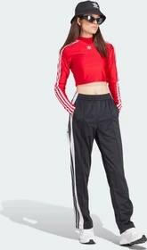 adidas 3-Streifen Cropped Shirt langarm better scarlet (Damen)