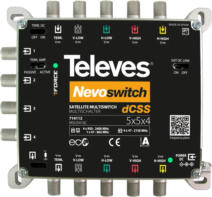 Televes dCSS NevoSwitch 5 Eingänge - 4 Ausgänge