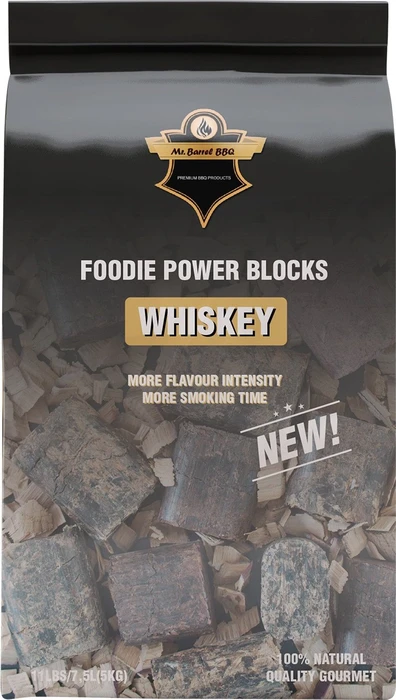 Mr. Barrel BBQ Foodie Power Block Whisky Räucherholz, 5kg