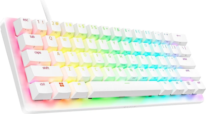 Razer Huntsman V3 Pro Mini, weiß, LEDs RGB, Razer Analog Optical Switch Gen-2, USB, DE