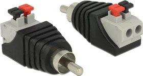 DeLOCK Cinch [Stecker] auf 2-Pin-Terminalblock Adapter (65566)