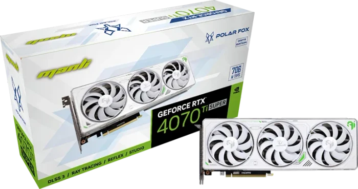 Manli GeForce RTX 4070 Ti SUPER Polar Fox, 16GB GDDR6X, HDMI, 3x DP