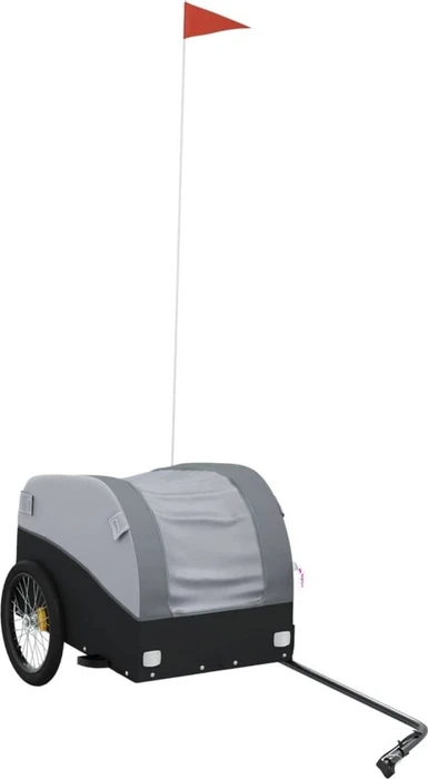 vidaXL Transport 123x52cm Fahrradanhänger schwarz/grau