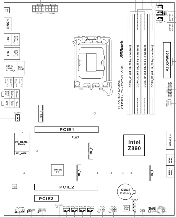 ASRock Phantom Gaming Z890 Lightning WiFi (Intel 1851)