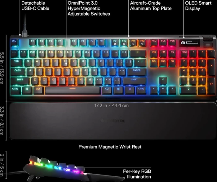 SteelSeries Apex Pro Gen 3, OmniPoint 3.0, USB, US